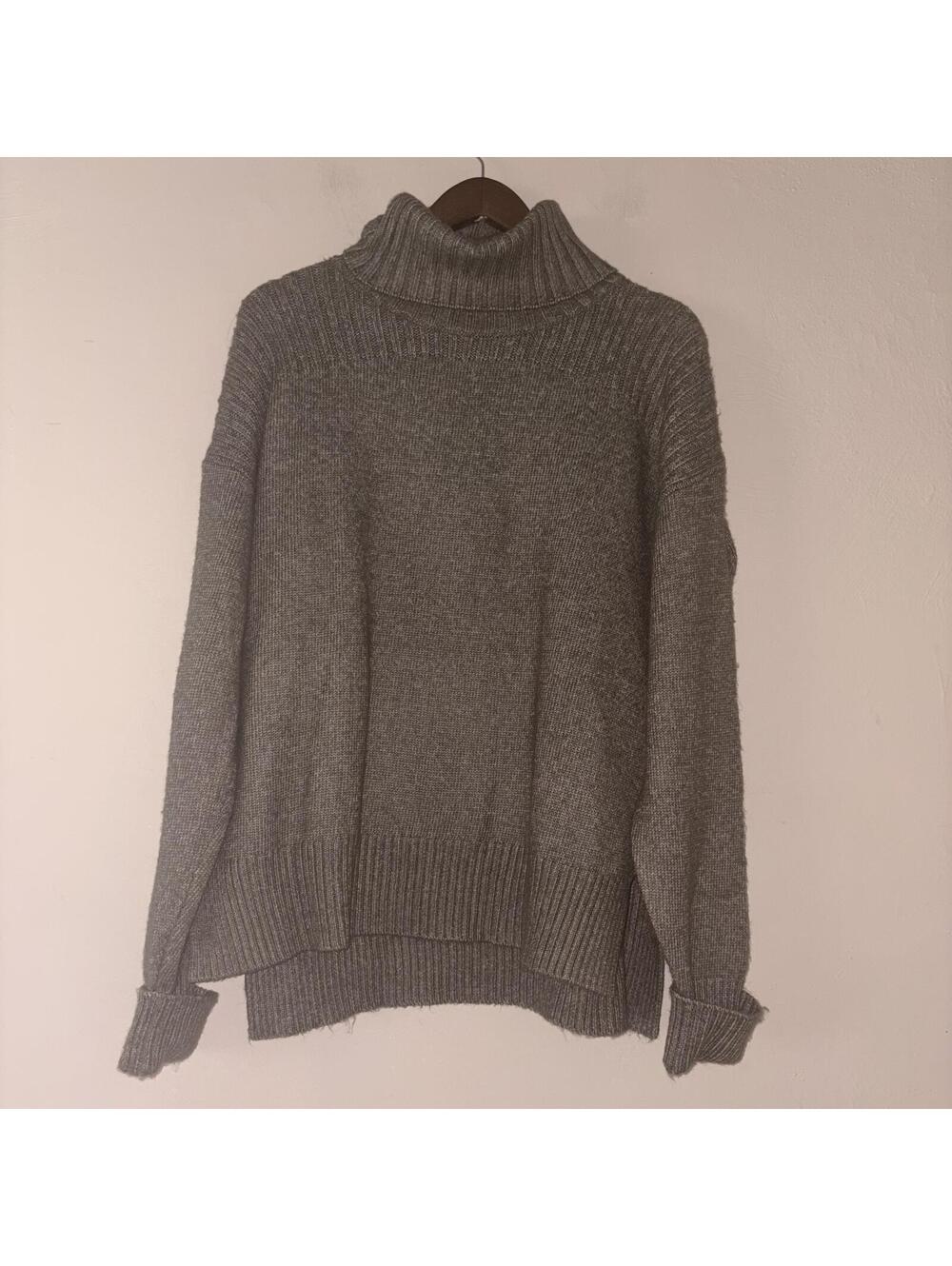 Renuar NWT Chunky Knit Turtleneck Sweater - Heathered Green/Taupe - Size Large
